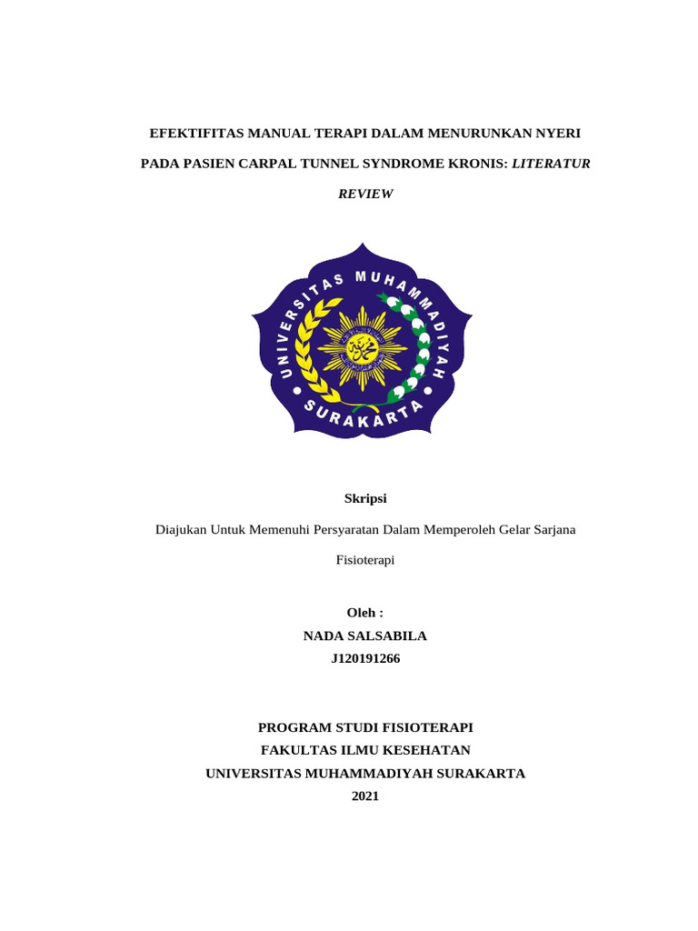 Efektivitas Manual Terapi untuk Nyeri CTS | PDF