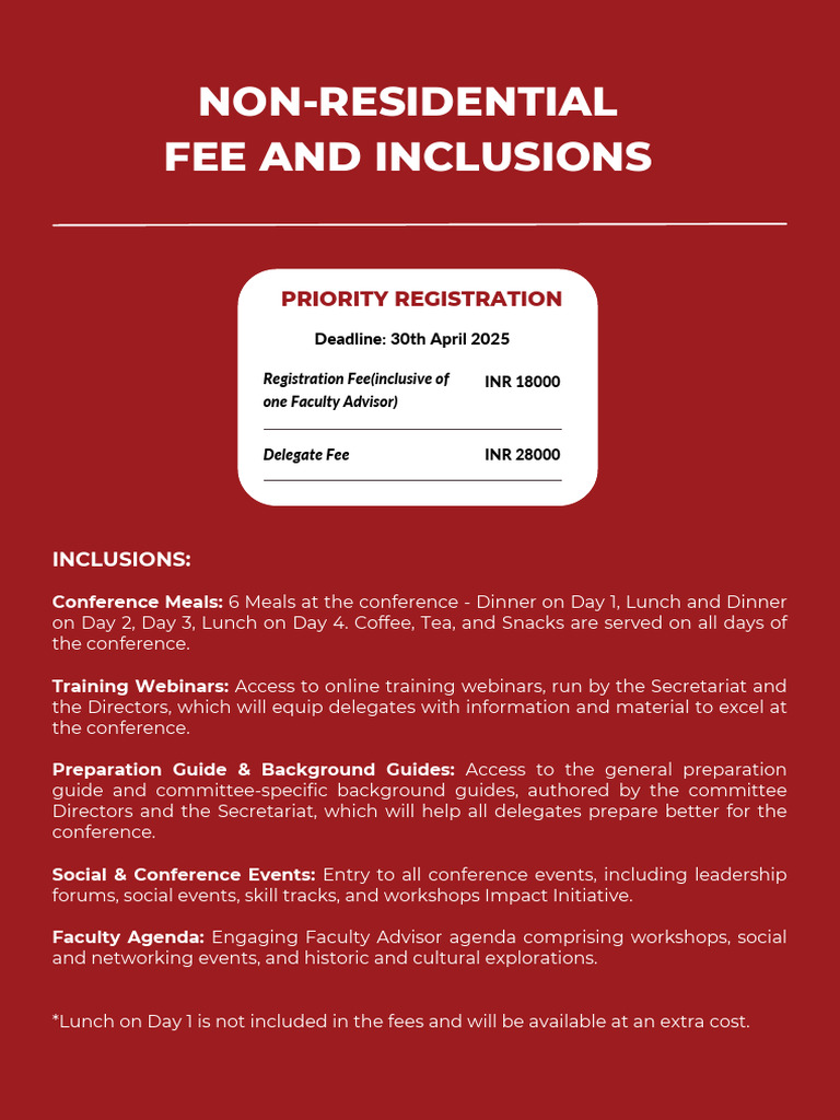 Conference Inclusions and Fees Details | PDF