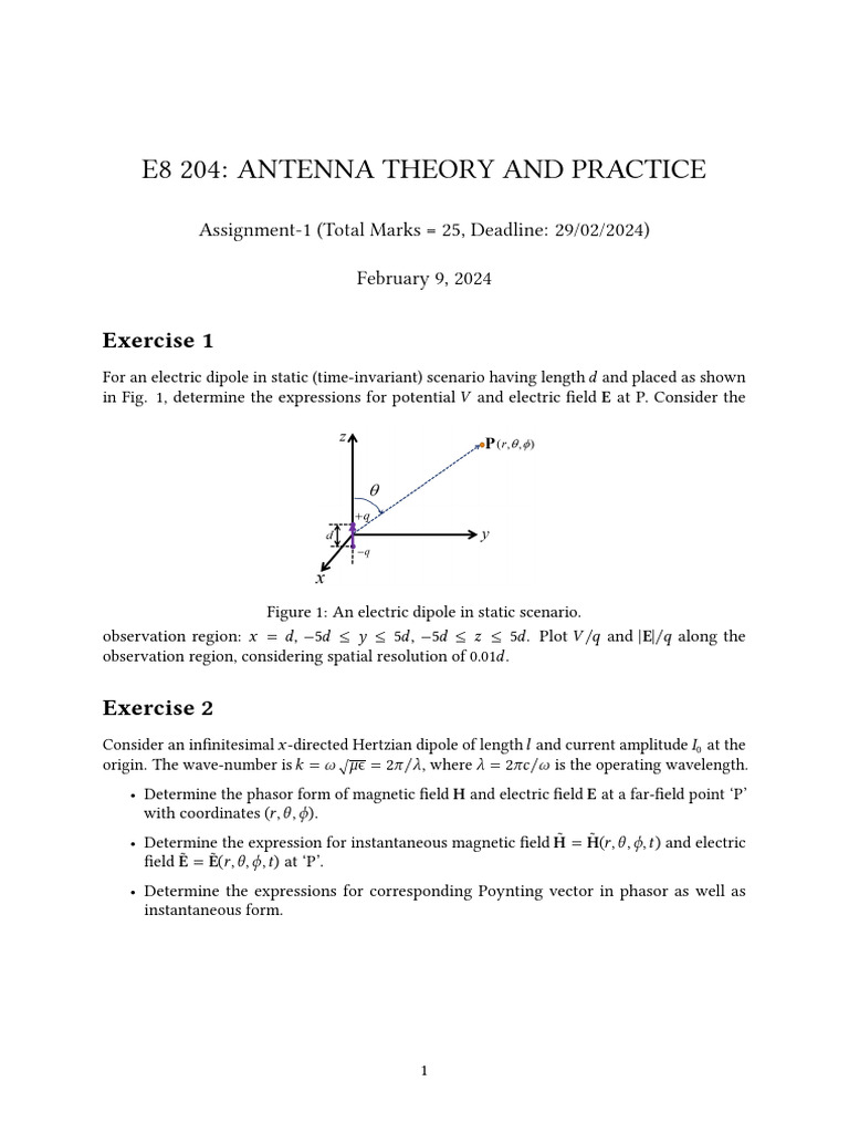 Antenna Theory Assignment Iisc | PDF | Physical Phenomena | Waves
