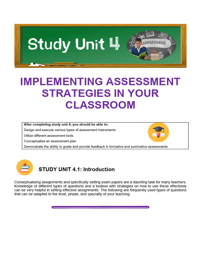 Study+Unit+4 (2) | PDF | Educational Assessment | Question