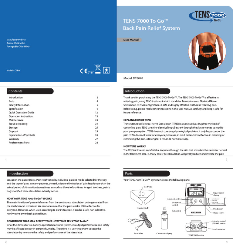 Tens 7000 To Go Dt6070 Manual | PDF