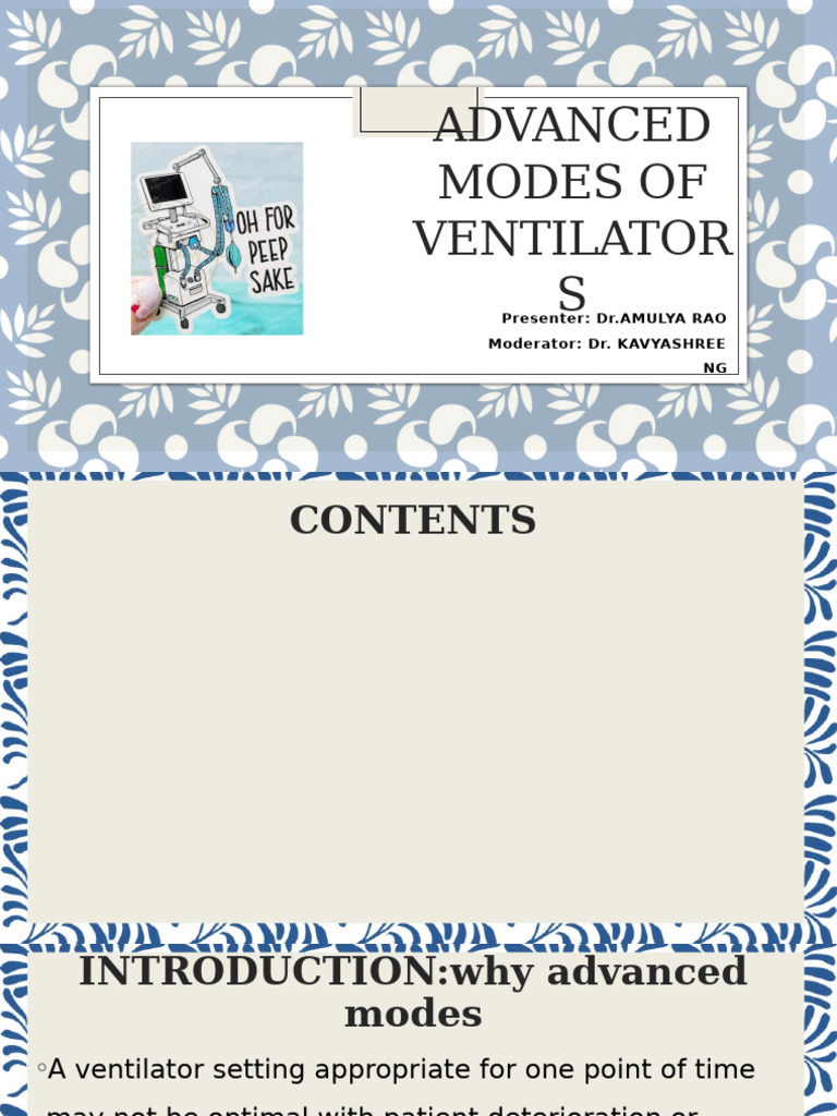 Advanced Ventilator Modes Overview | PDF | Breathing | Medical Specialties