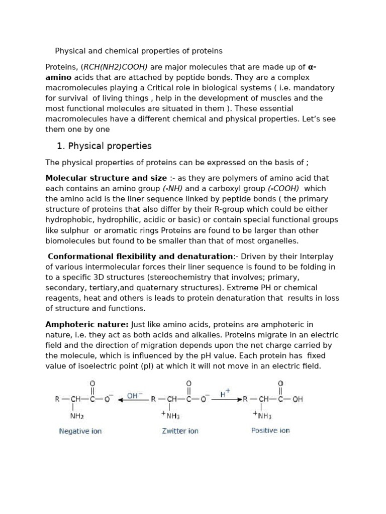 Organic Chemistry Protein | PDF | Proteins | Amino Acid