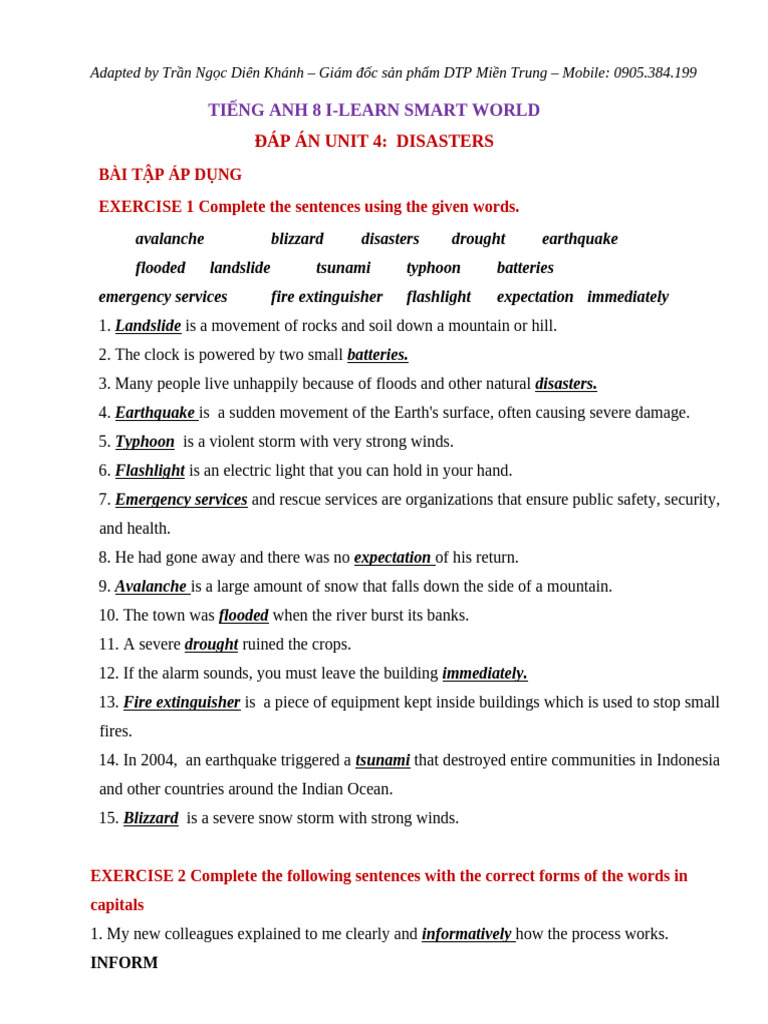 Unit 4: Understanding Disasters | PDF | Natural Disasters | Tsunami