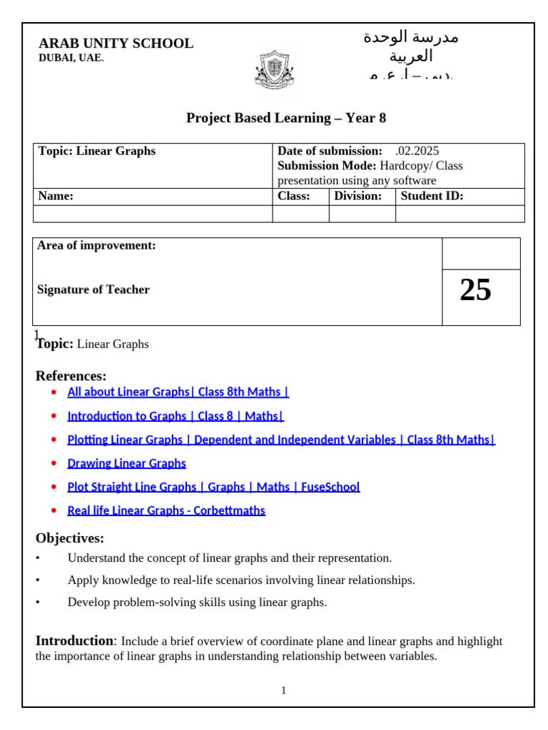 Yr 8 Project Work Feb 2025 | PDF | Graph Theory | United Arab Emirates