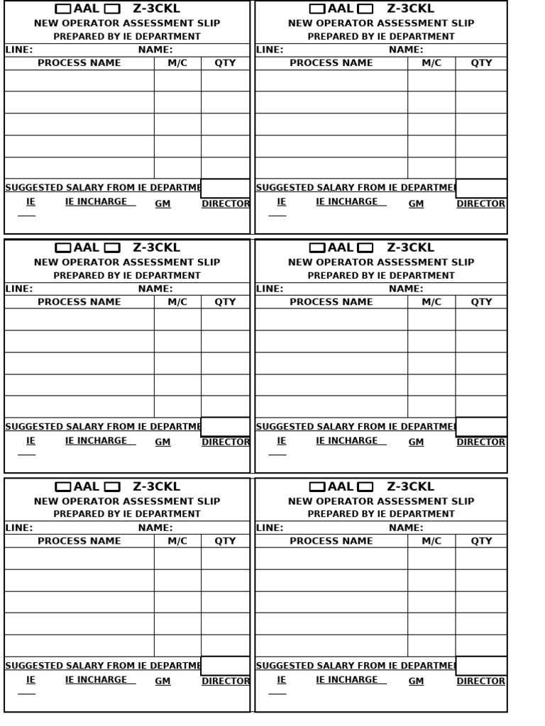 Assesment Slip | PDF