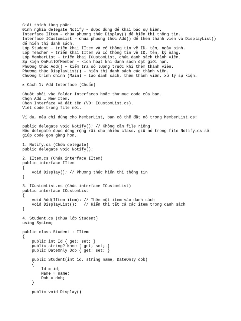 Interface Delegate | PDF