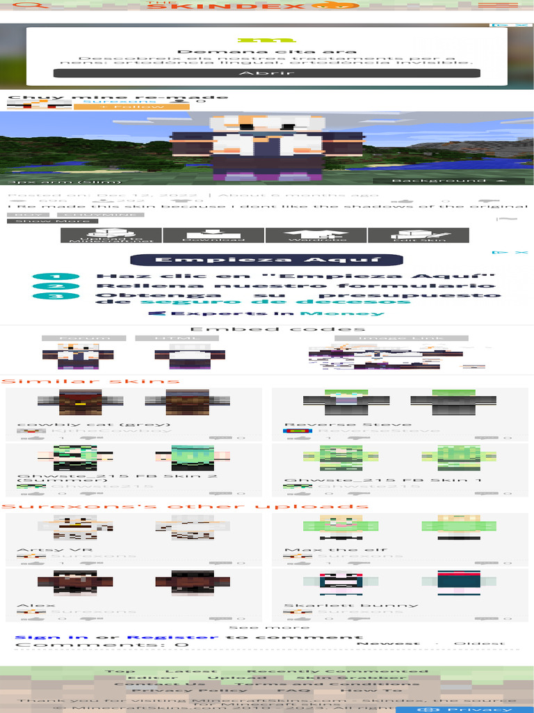 Chuy Mine Minecraft Skin Redesign | PDF