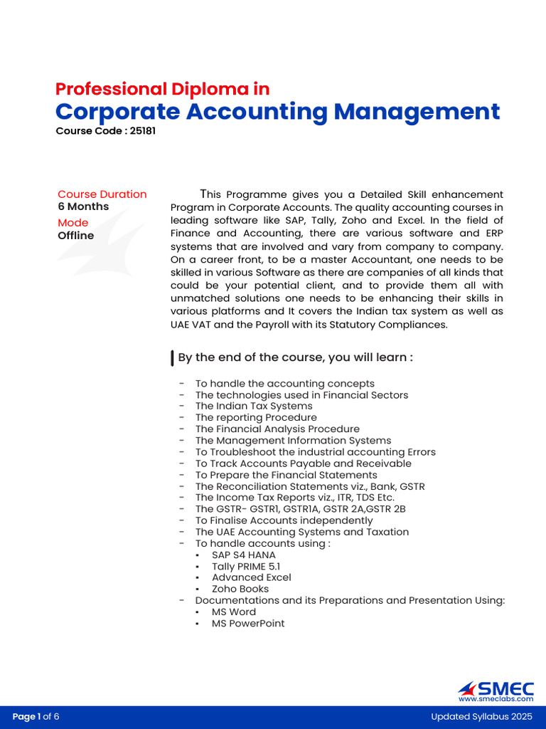 Professional Diploma in Corporate Accounting | PDF | Business