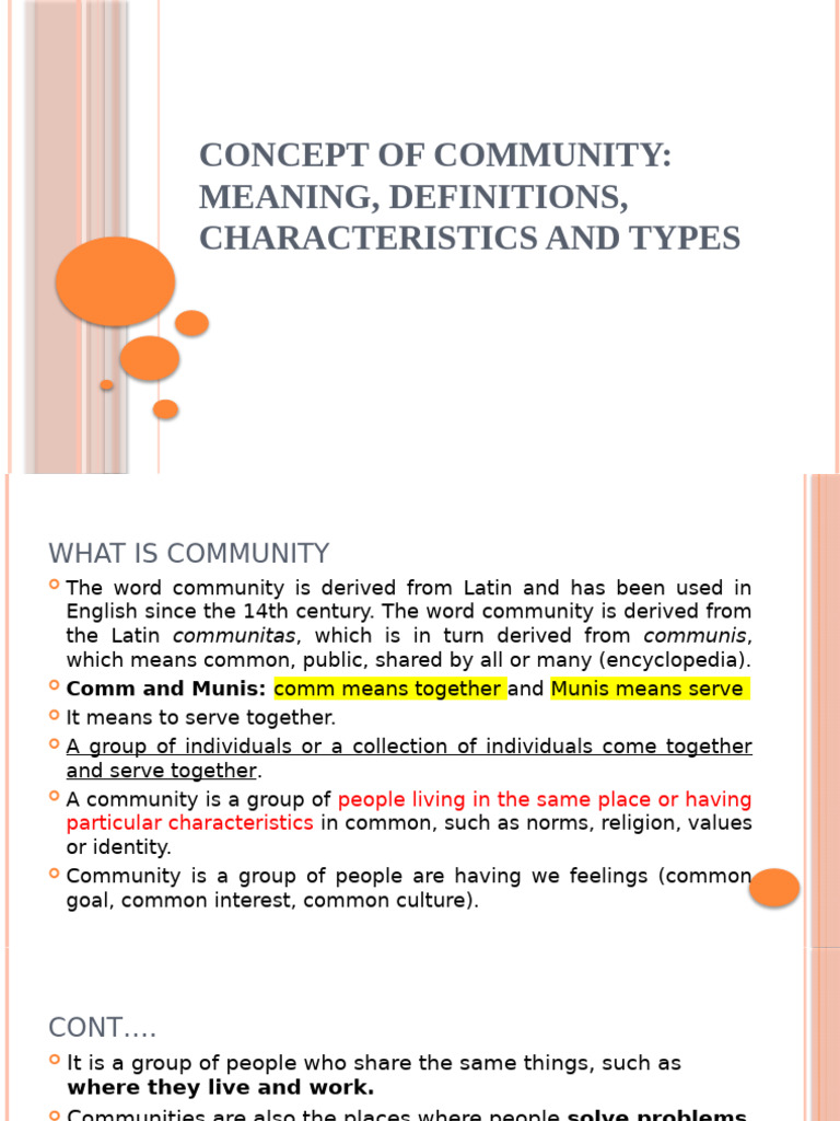 Understanding Community: Types & Characteristics | PDF | Community | System