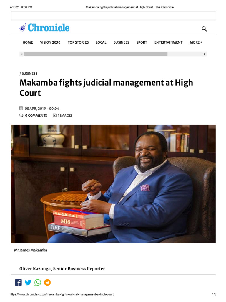 Makamba's High Court Battle Against Judicial Management | PDF ...