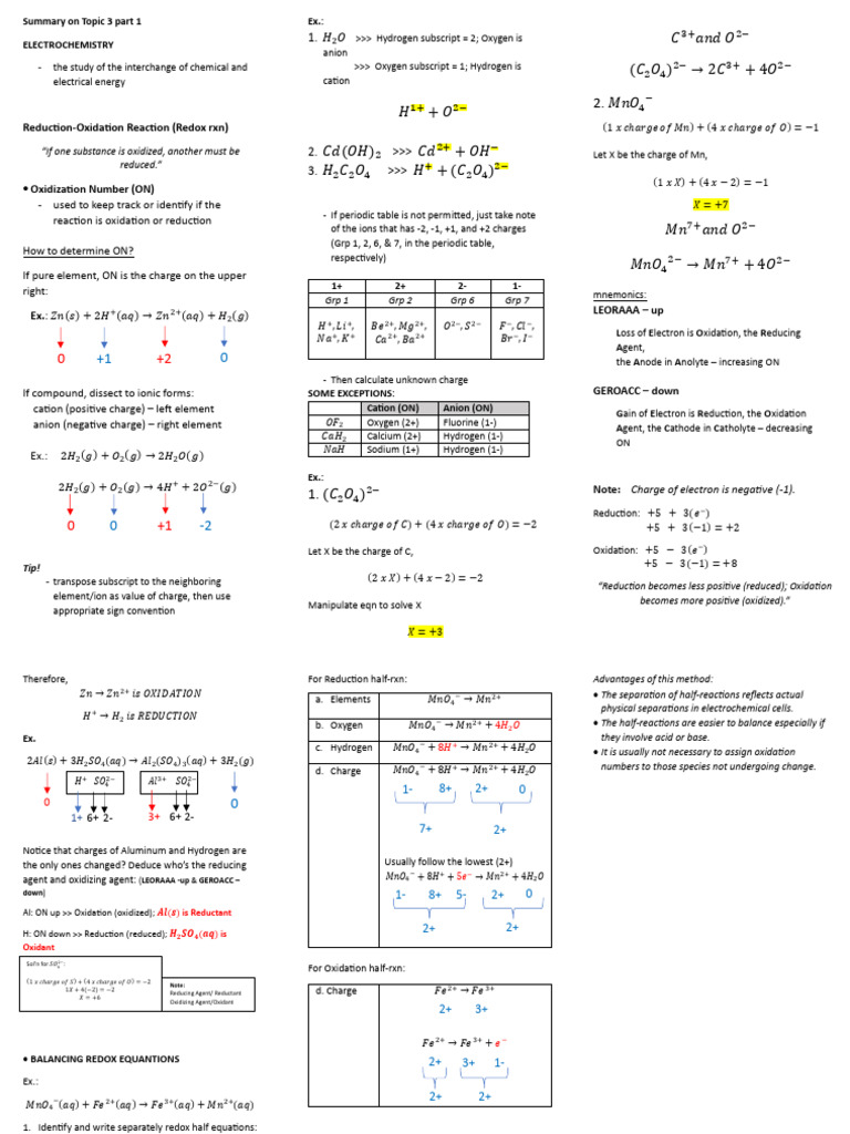 Understanding Redox Reactions in Electrochemistry | PDF | Redox | Ion