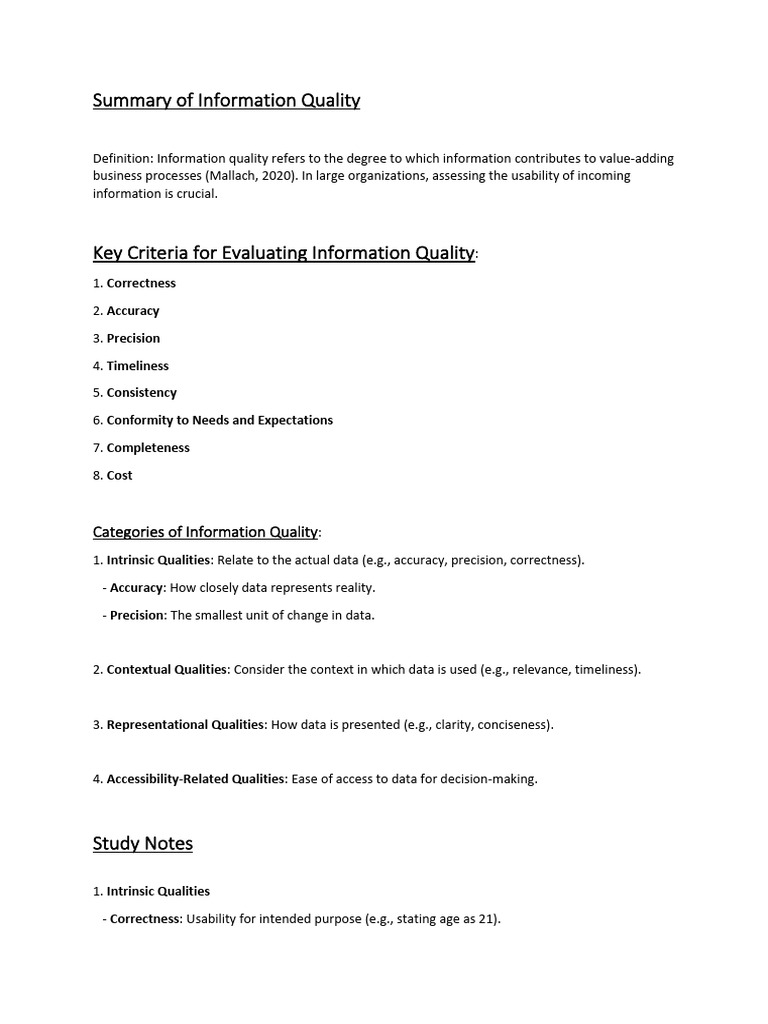 Evaluating Information Quality Attributes | PDF
