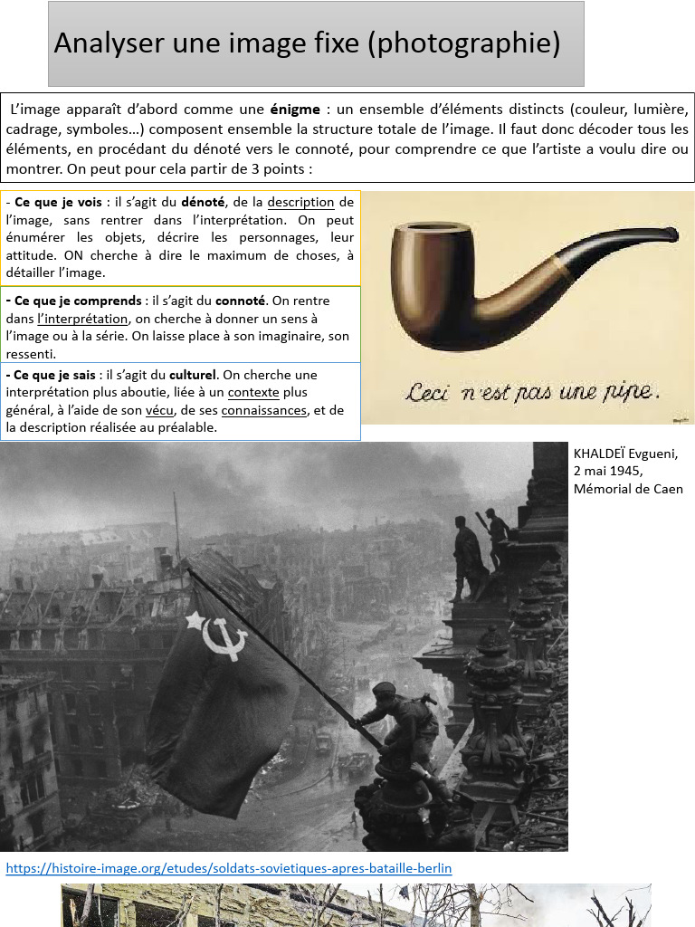 Analyse d'images fixes : dénotation et connotation | PDF