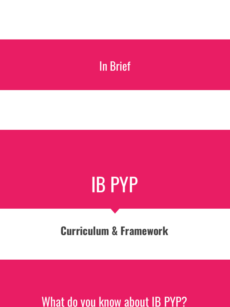 Understanding IB PYP Curriculum Framework | PDF