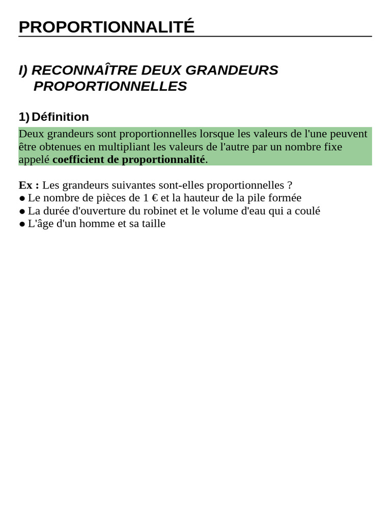 Comprendre la Proportionnalité et ses Applications | PDF | Pourcentage ...