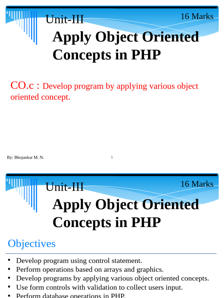 Object-Oriented Programming in PHP | PDF | Programming | Constructor ...