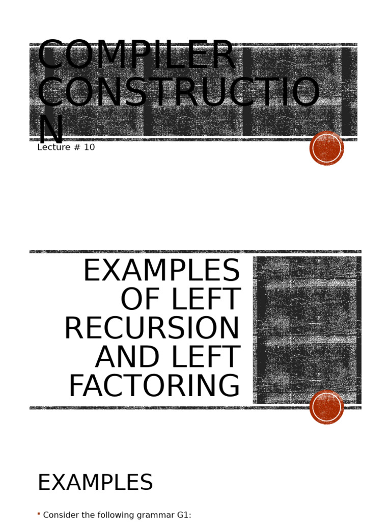 Left Recursion and Factoring Examples | PDF