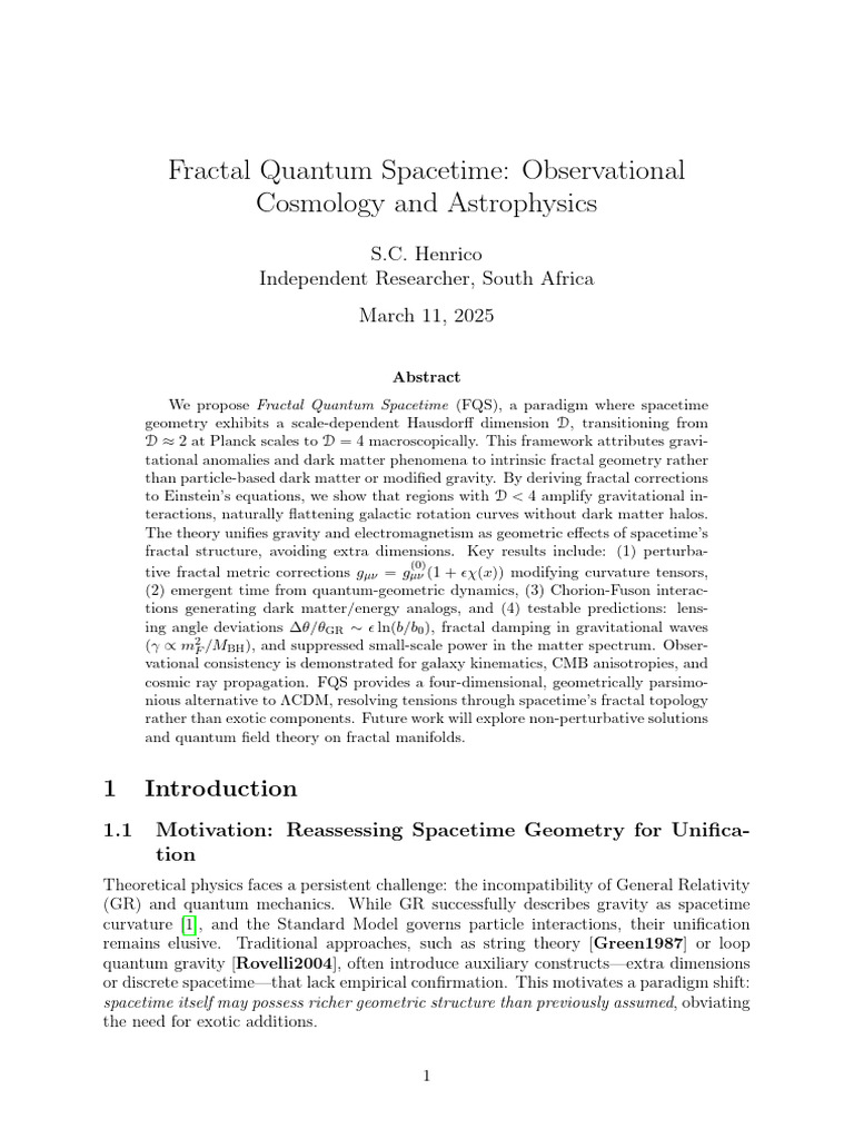 Fractal Quantum Spacetime Theory Explained | PDF | Gravity | Physical ...