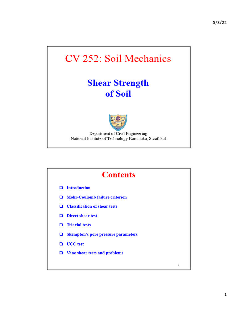 Shear Strength | PDF | Strength Of Materials | Stress (Mechanics)