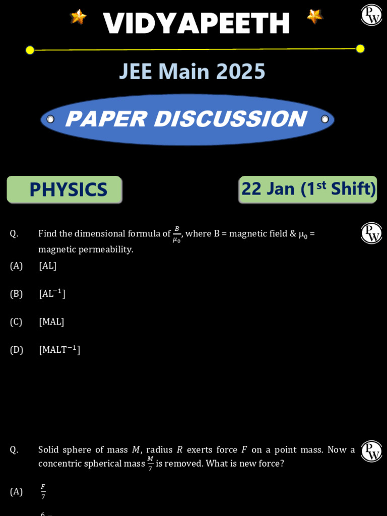 JEE Main 2025 Physics Paper Discussion | PDF | Capacitor | Capacitance