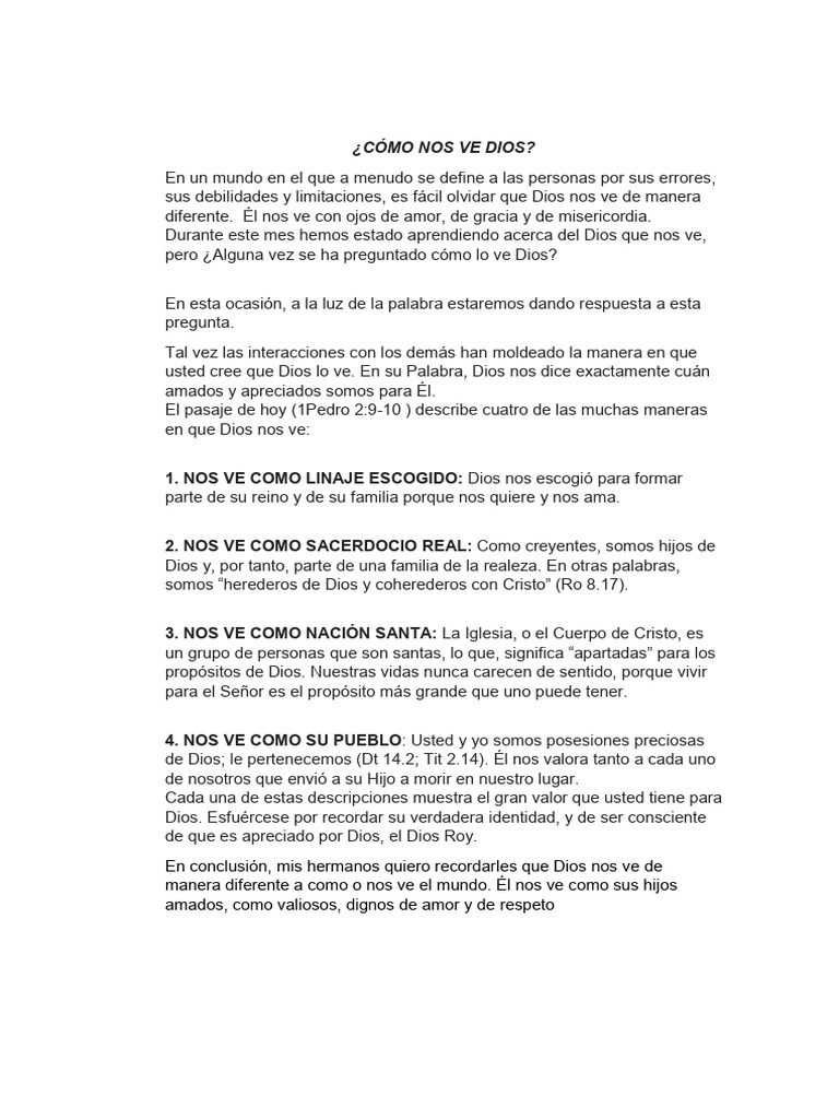 Como Nos Ve Dios Pdf