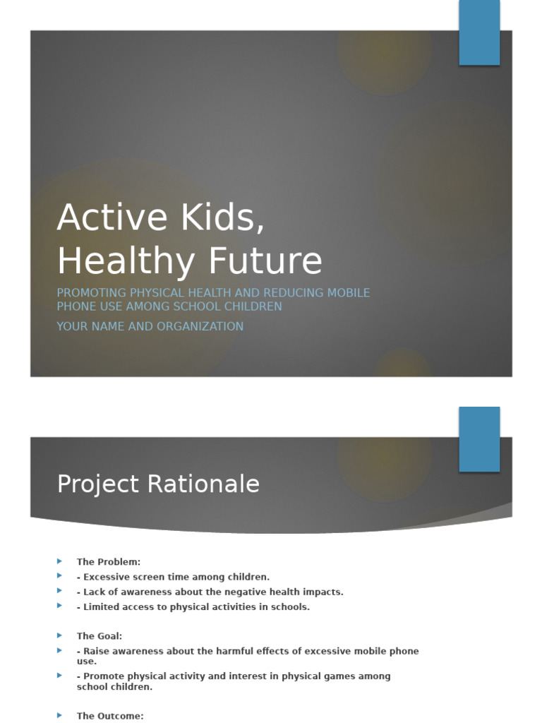 Active - Kids - Healthy - Future - Presentation 1 | PDF | Fundraising ...