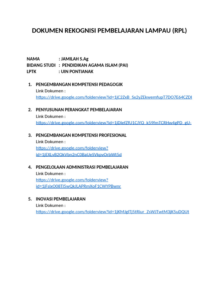 Contoh RPL dalam Pendidikan Agama | PDF