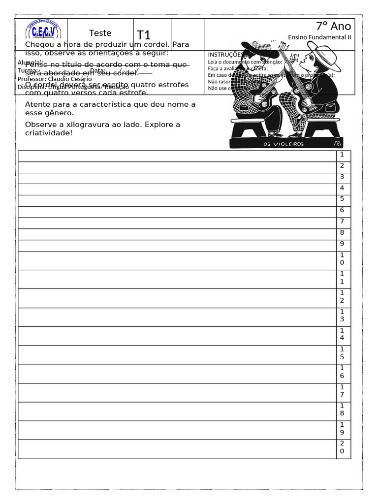 Redação 7 º ano | PDF