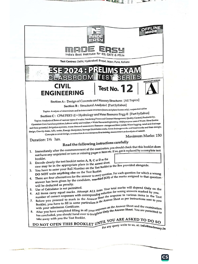 Test 12 Made Easy 2024 | PDF