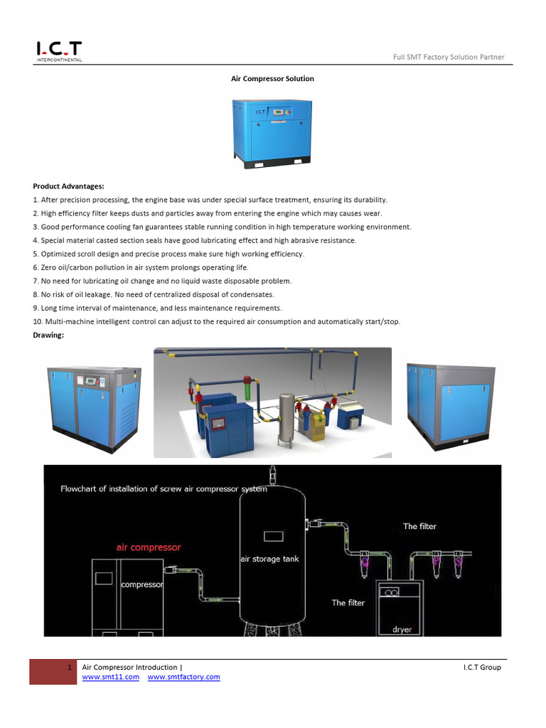 I.C.T Air Compressor Introduction V1.2 | PDF | Gas Technologies | Gases