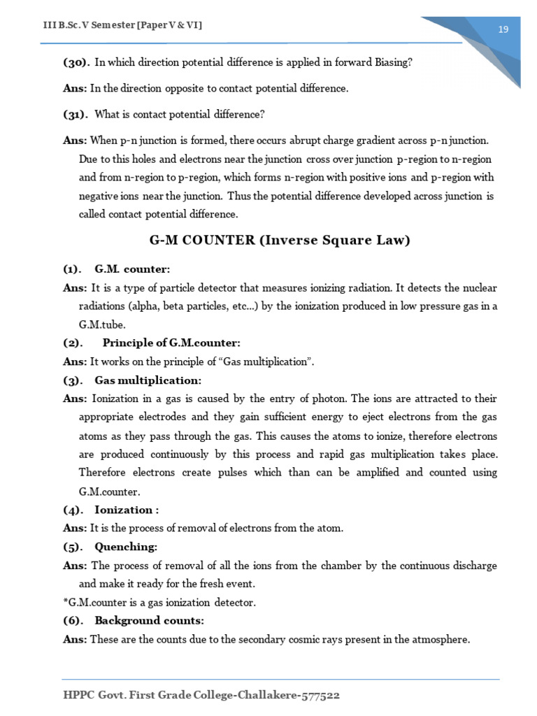 G.M. Counter: Principles and Applications | PDF | Radiation ...