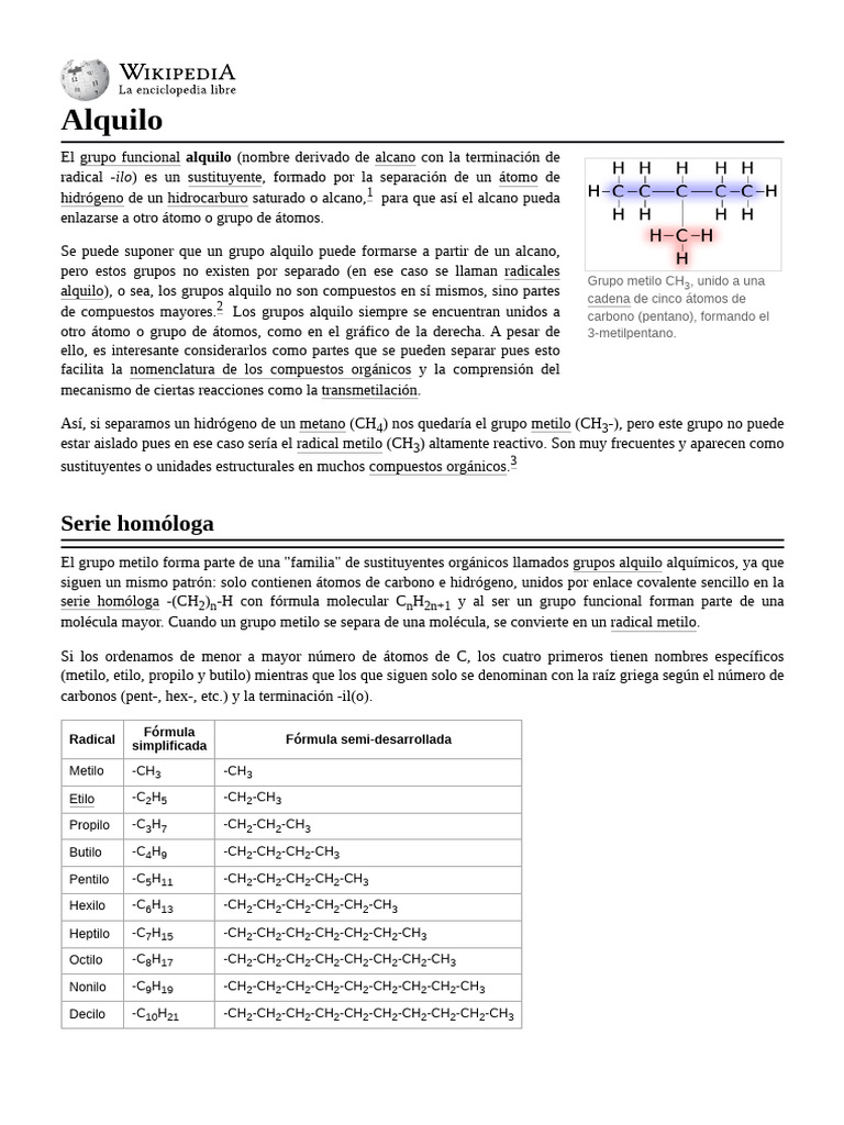 Grupos Alquilo en Química Orgánica | PDF | Química Orgánica | Química