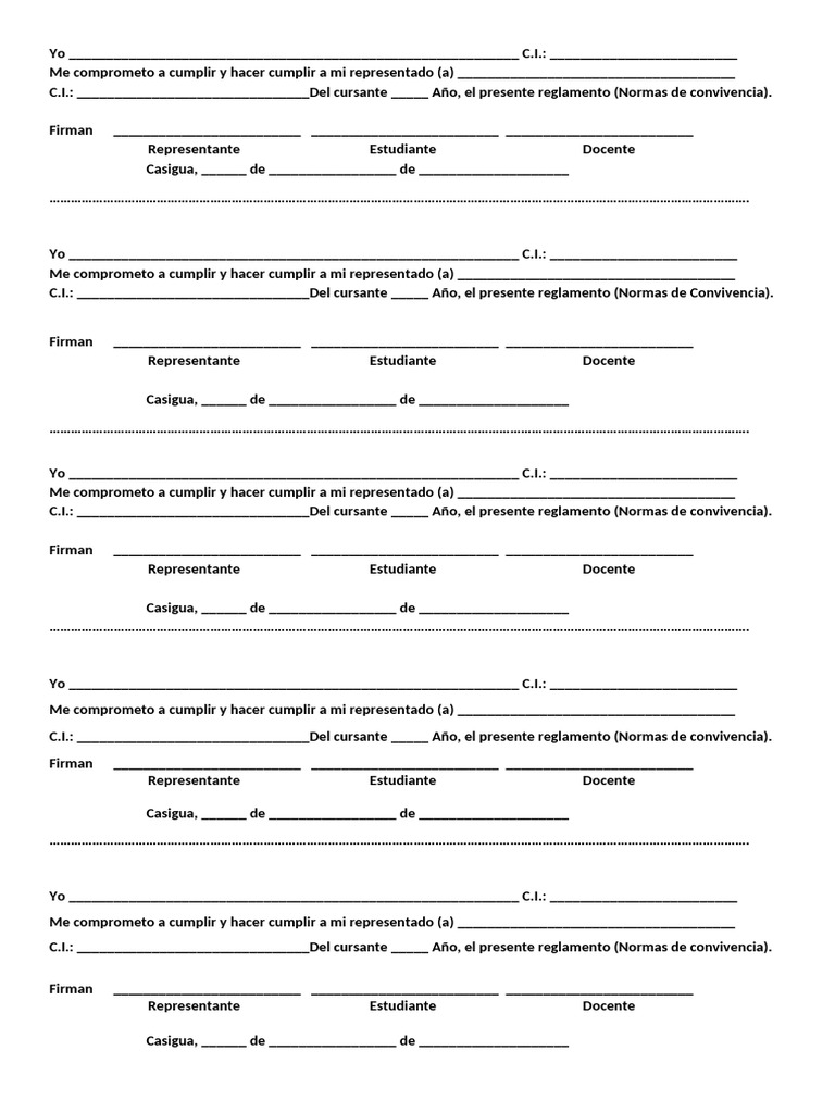 Ficha de Compromiso | PDF