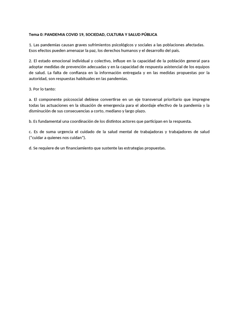 Impacto Psicosocial de la Pandemia COVID-19 | PDF | Salud mental ...