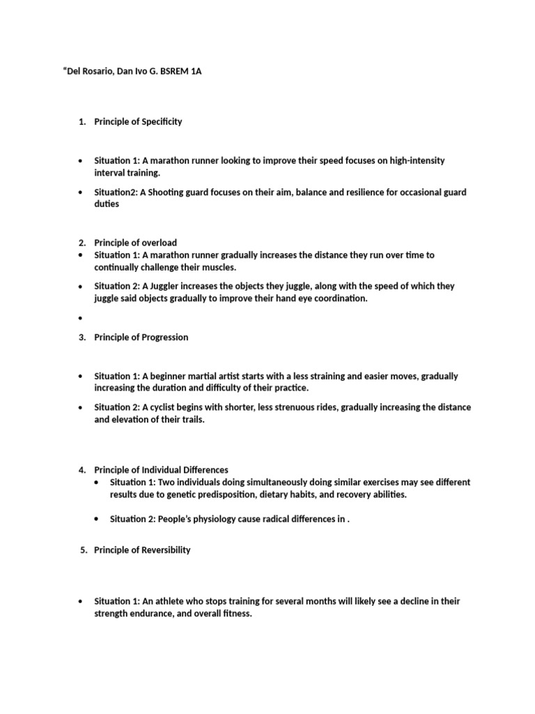 Fitness Training Principles and Program | PDF | Physical Fitness ...