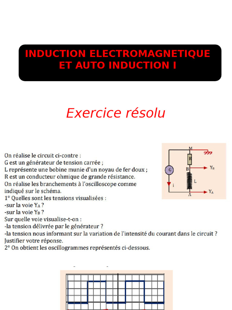Exercice sur l'autoinduction | PDF