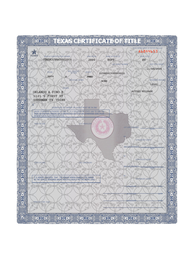 texas vehicle title replacement online