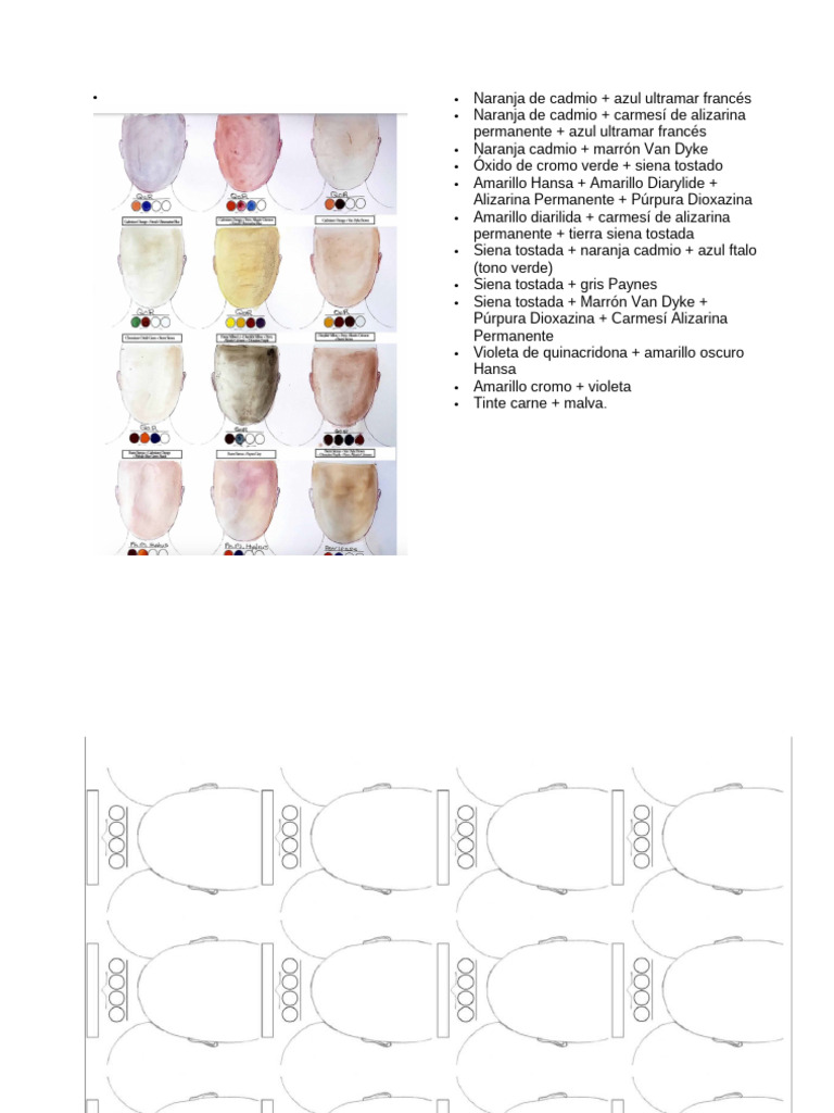 Paleta de colores para tonos de piel | PDF