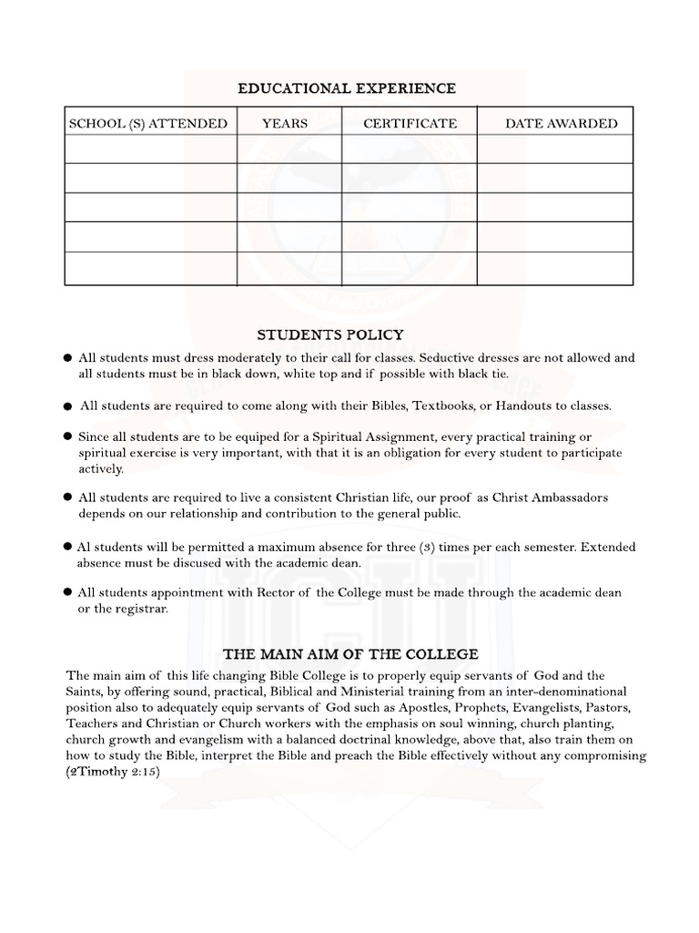 Adm Form 3 | PDF
