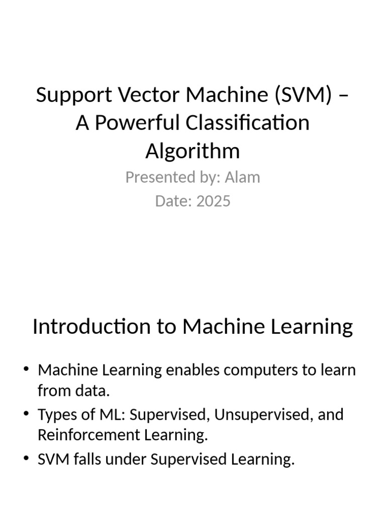 Support Vector Machine Explained | PDF