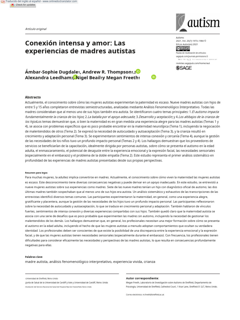 Intense Connection and Love The Autistic Mothers Intense - En.es | PDF ...