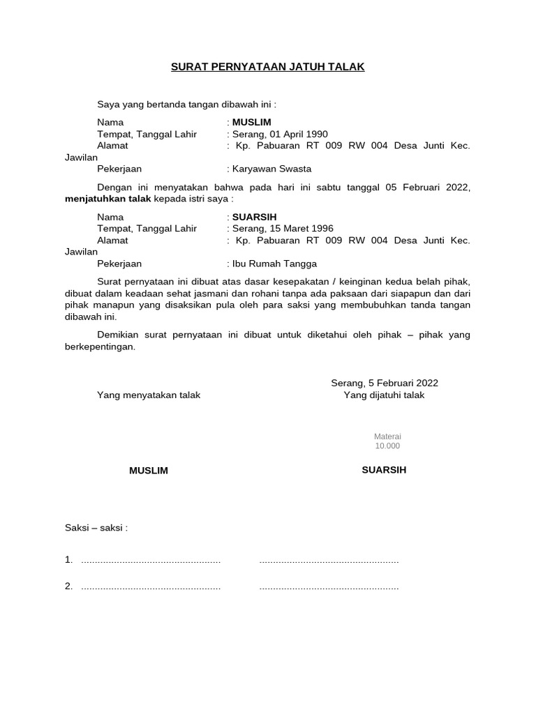 Surat Talak | PDF