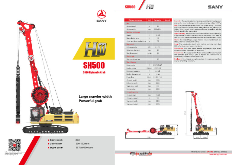 SH500 Hydraulic Grab Specifications | PDF