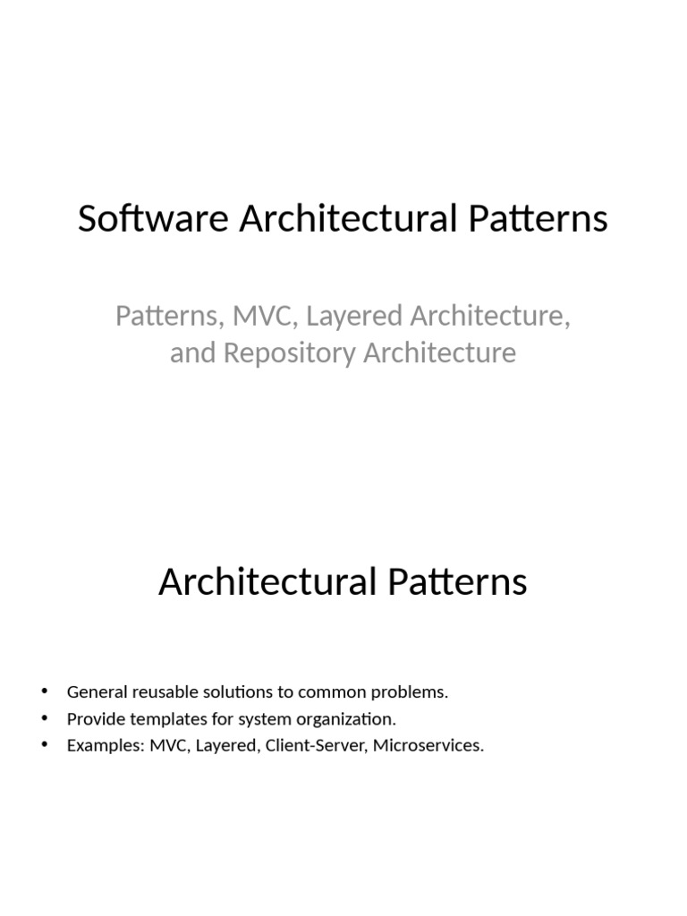 Key Software Architectural Patterns | PDF