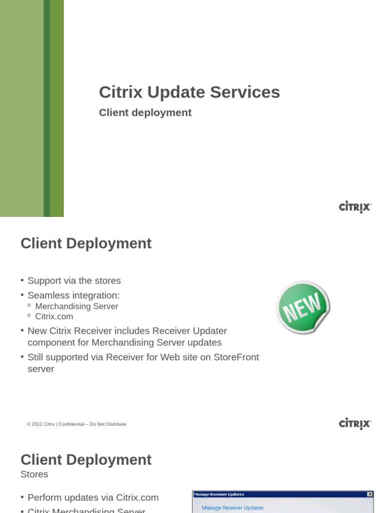 Citrix Client Deployment Overview | PDF | Citrix Systems | Distributed ...