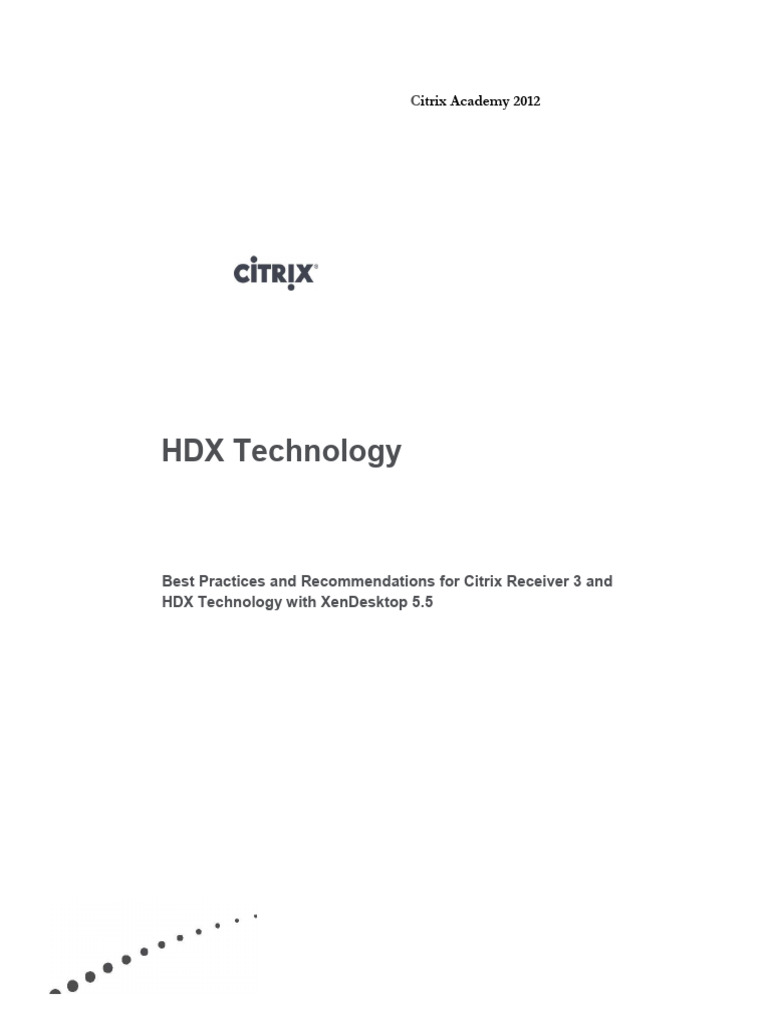 Best Practices for Citrix HDX Technology | PDF | Adobe Flash | Citrix ...