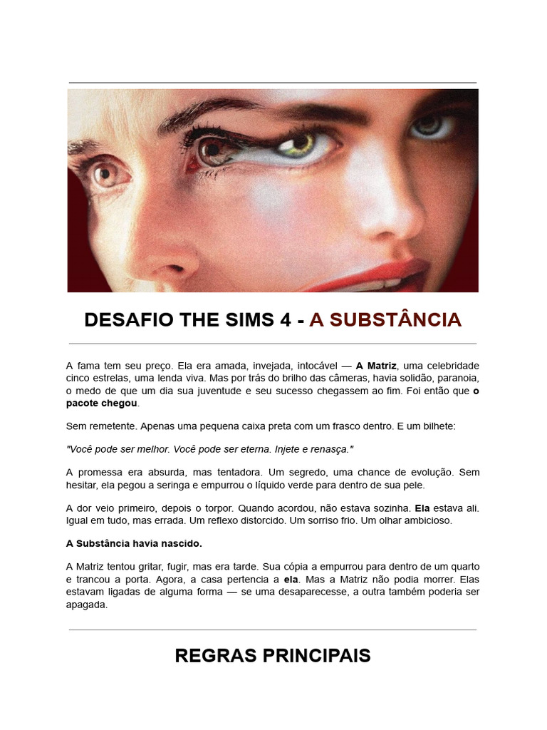 Desafio The Sims 4: A Substância | PDF