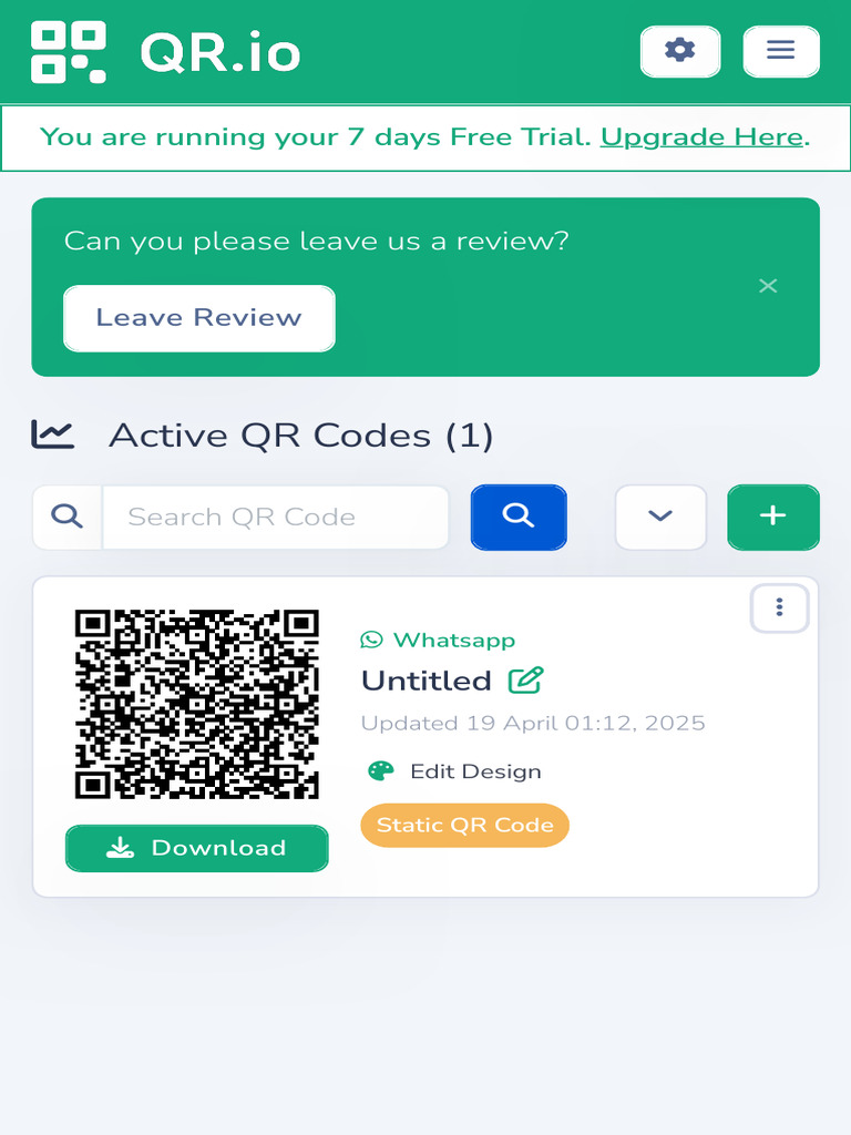 Active QR Codes Dashboard | PDF