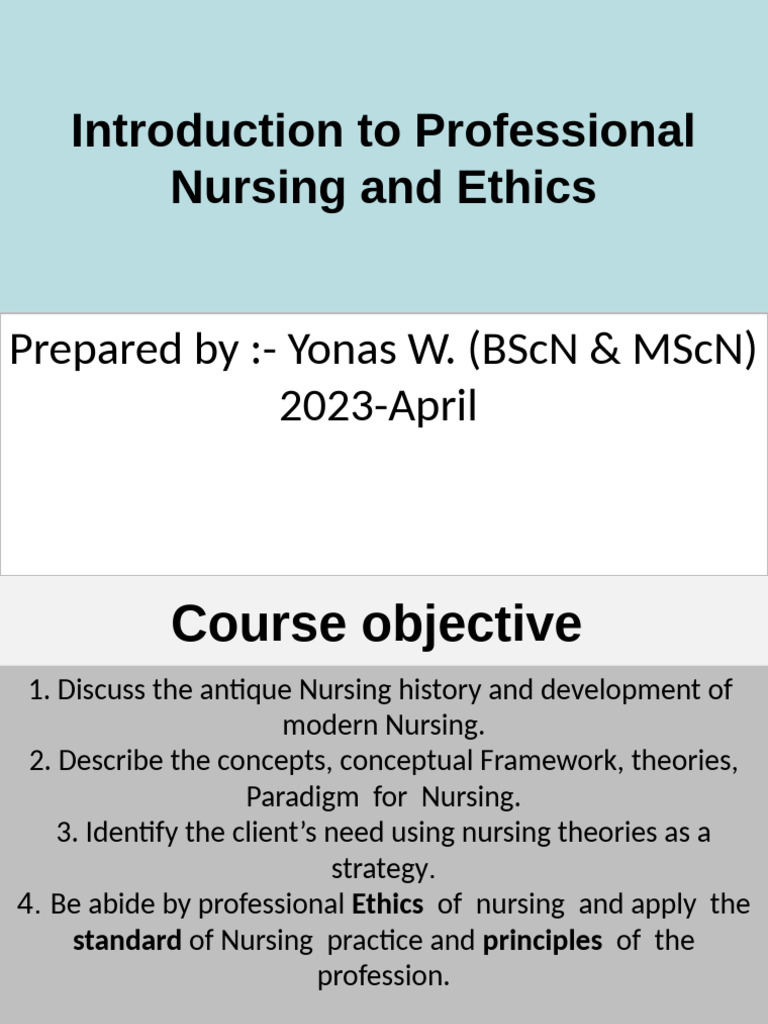 Unit - I-Introduction To Professional Nursing and Nursing Ethics | PDF ...